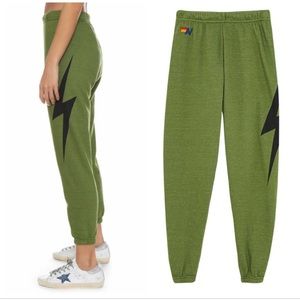 Aviator nation green sweatpants